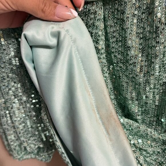 Fashion Nova Sequin Mint Dress S - Picture 5 of 6